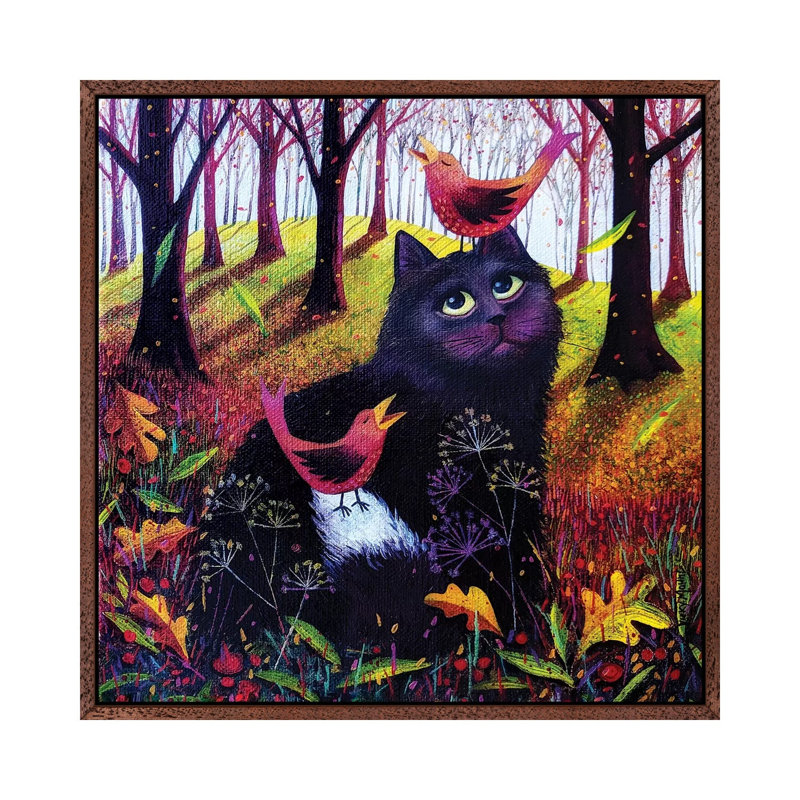 Shadow In The Woods by Vicky Mount - Painting on Canvas, 66.04cm H x 66.04cm W x 3.81cm D, Classic Brown Wood Framed