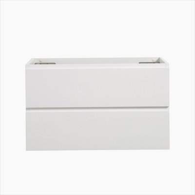 Alice-36W-201, armoire murale SANS bassin, couleur blanche, avec deux tiroirs