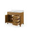 Meuble-lavabo autoportant à simple cuve en chêne Sierra de 42 po avec plateau blanc en marbre d'ingénierie Marshall (assemblé) Marshall-947920358
