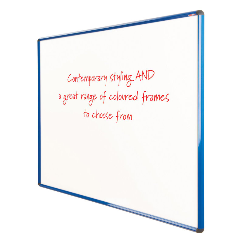 Wall Mounted Whiteboard, 60cm H x 90cm W, Blue