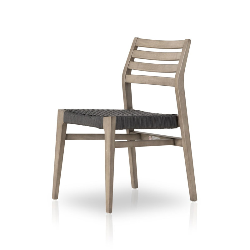 Outdoor Dining Side Chair, Gray/Black