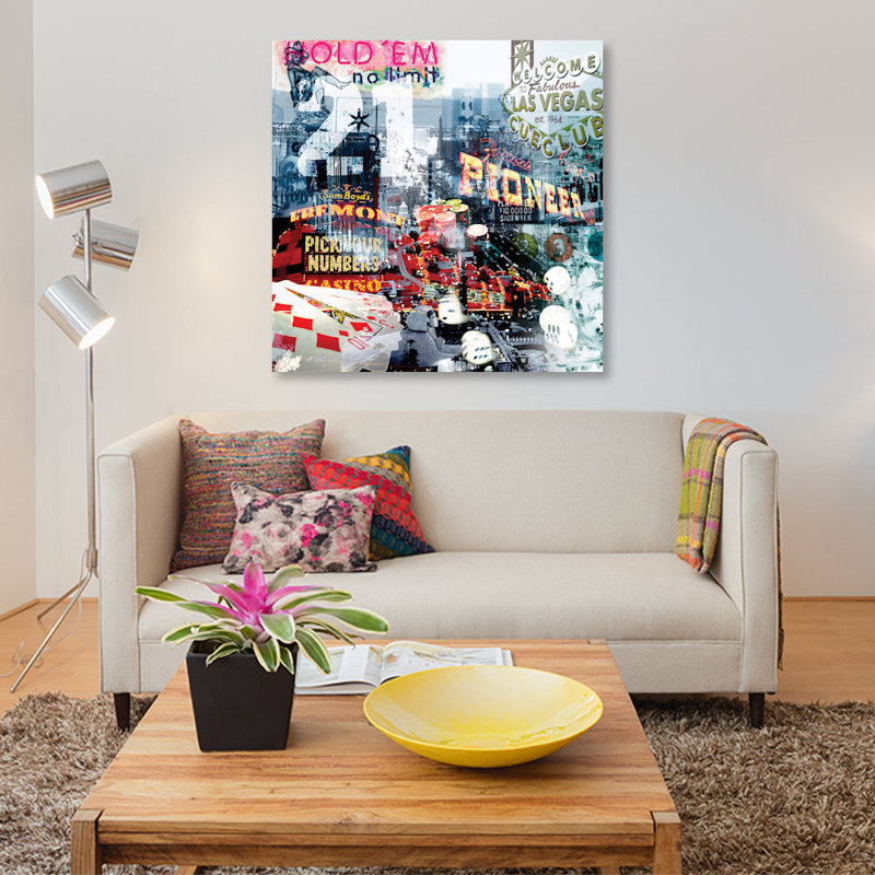 «Las Vegas» par Graph INC - Impression sur toile tendue sur châssis, H 26 po x l 26 po x P 1,5 po, Toile tendue