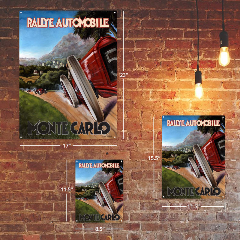 «Monte Carlo Rallye», impression sur métal