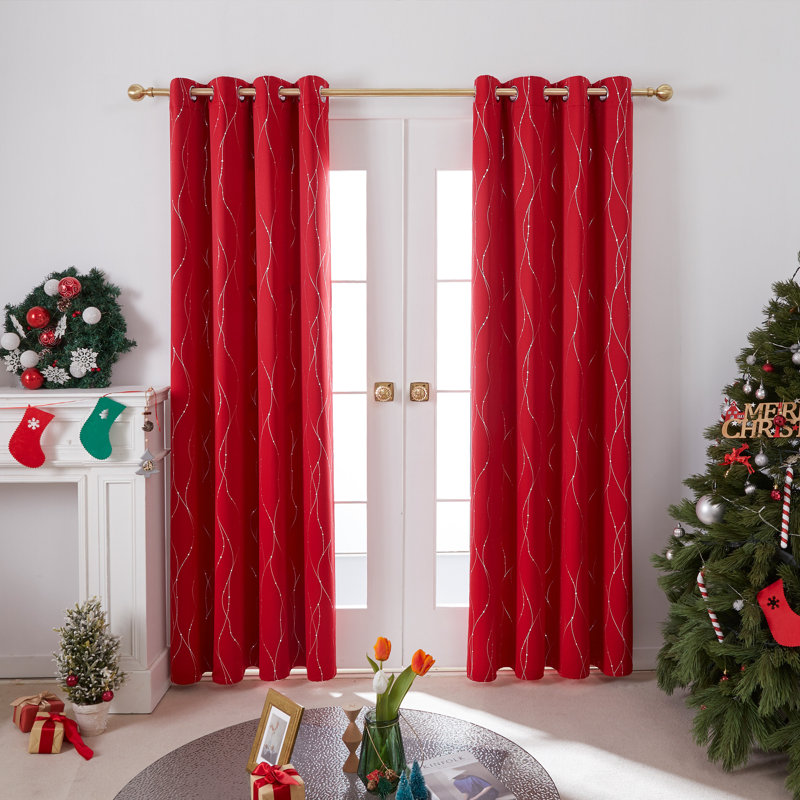 Cohmer Room Darkening Curtain Pair, Red, 52" W x 84" L