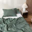 Ensemble de housse de couette 100% coton lavé Solayne avec texture de faux chanvre, couleur unie, fermeture à glissière et attaches de coin-111685176-111685167