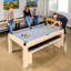 Ensemble de table de billard multi-jeux 3 en 1 avec plateau de salle à manger et tennis de table Gosports - 8 pi, beige-114225484-122503498