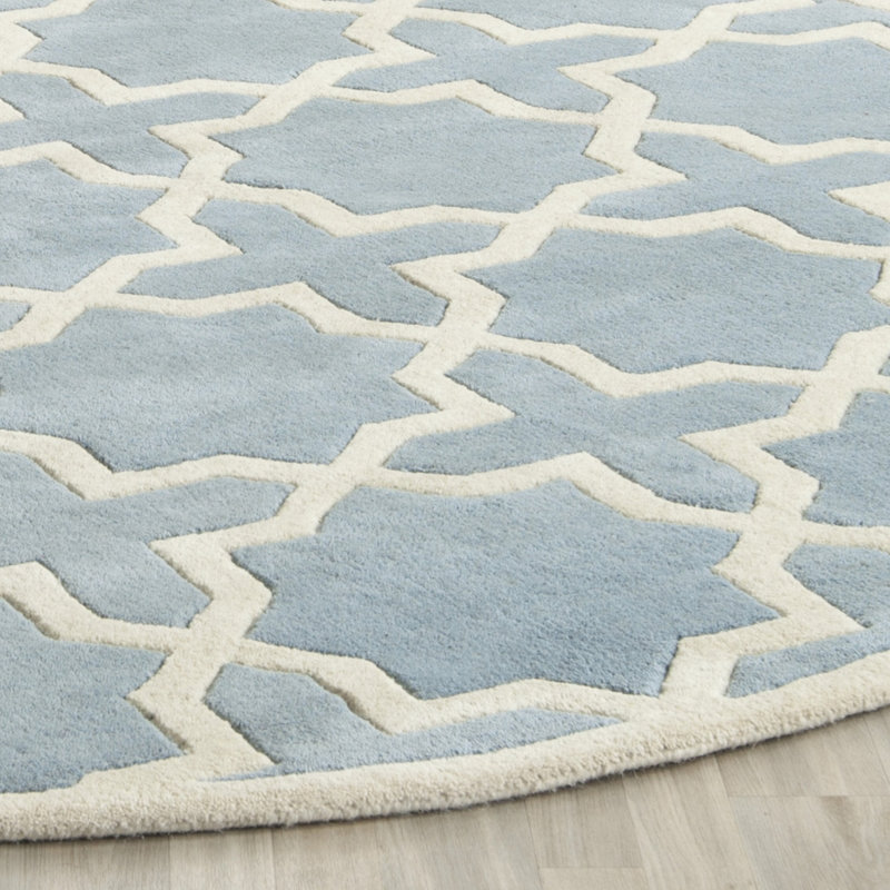 Paddy Hand Tufted Wool Geometric Rug, Round 7'