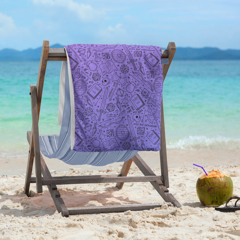 Katelyn Elizabeth Beach Towel, Purple/Blue/Black