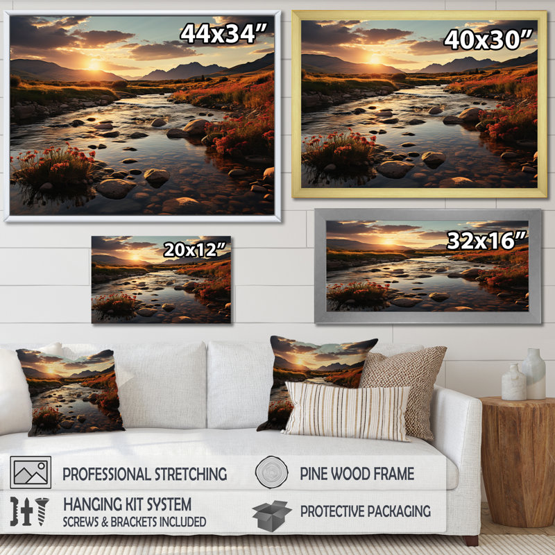 Bellmont Brown Montana Landscape, reproduction d'art sur toile, H 24 po x l 32 po x P 1 po, Toile tendue