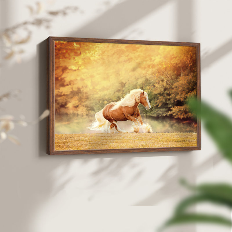 «Horse Motion II», reproduction encadrée, H 8 po x l 10 po, Noyer