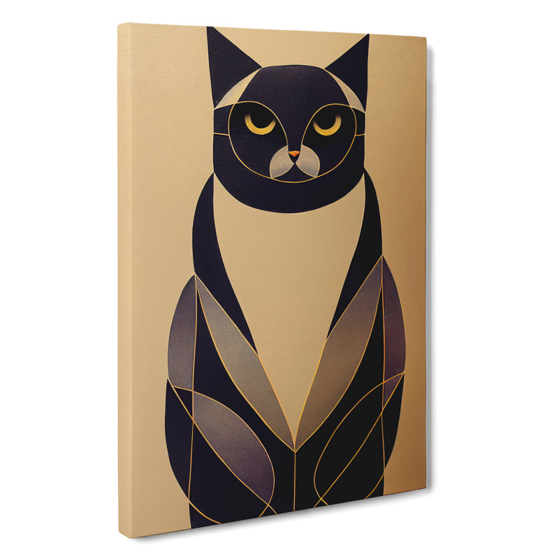 Cat Art Deco No.3 - Wrapped Canvas