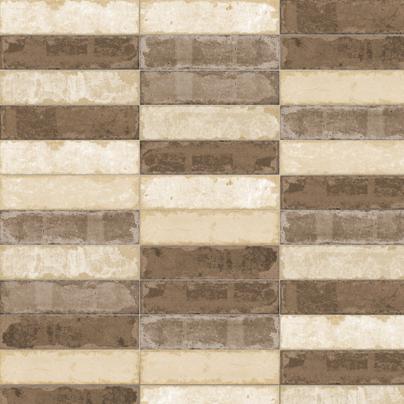 Brickyard 3 In. X 12 In. Porcelain Rustic Wall & Floor Tile, Beige