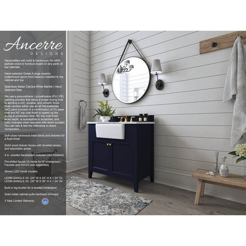 Adeline 36'' W Single Vanity, Heritage Blue