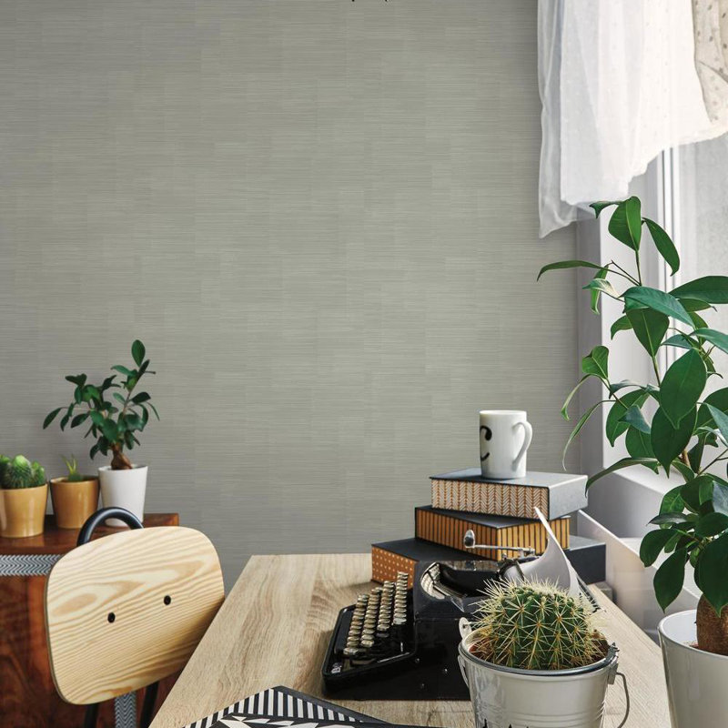 Rouleau de papier peint adhésif L 33 pi x l 20,5 po Balilibré, Gris foncé