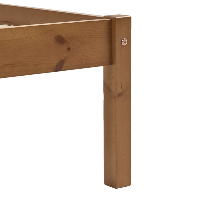 Aaryahi Solid Wood Bed, European Kingsize (160 x 200 cm), Honey Brown