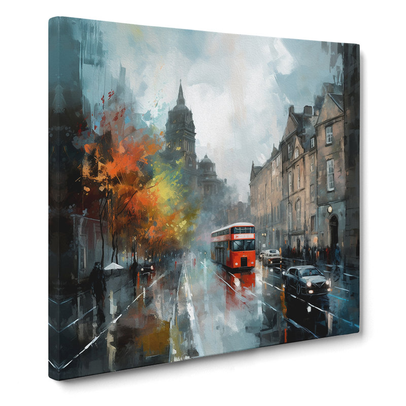 City Of Edinburgh Impressionism No.1 - Wrapped Canvas - Framed Print, 50cm H x 50cm W x 3cm D