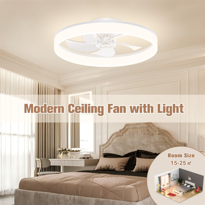Ceiling Fan with LED Lights, Clear