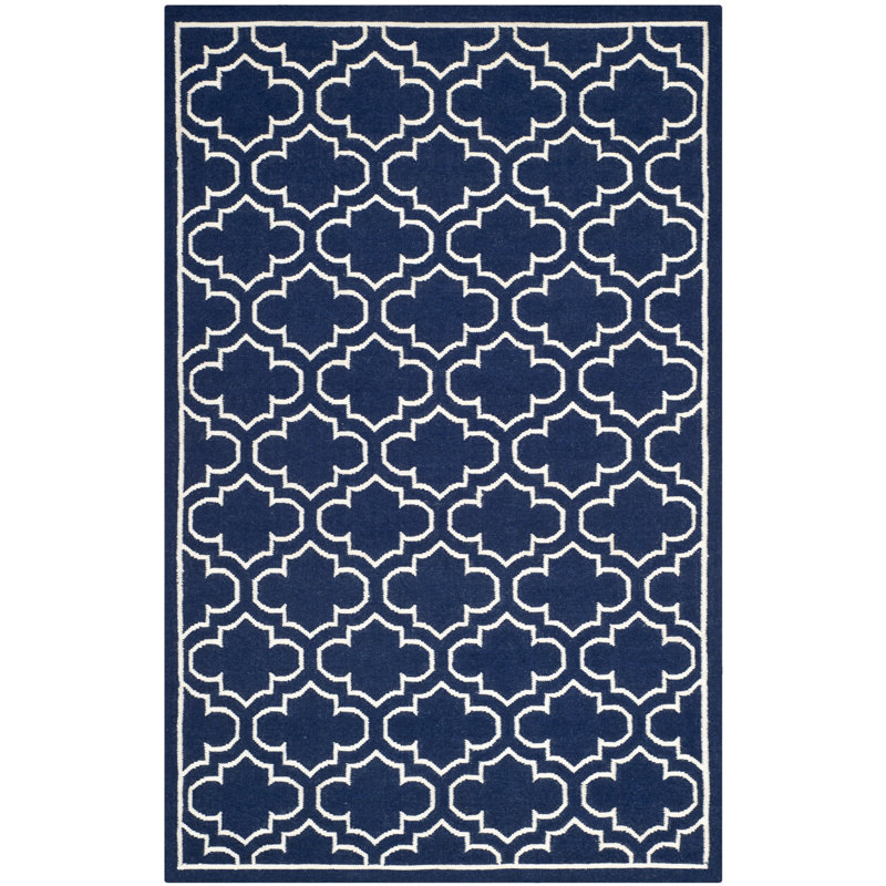 Vogel Geometric Wool Hand Woven Area Rug, Rectangle 122 x 183 cm