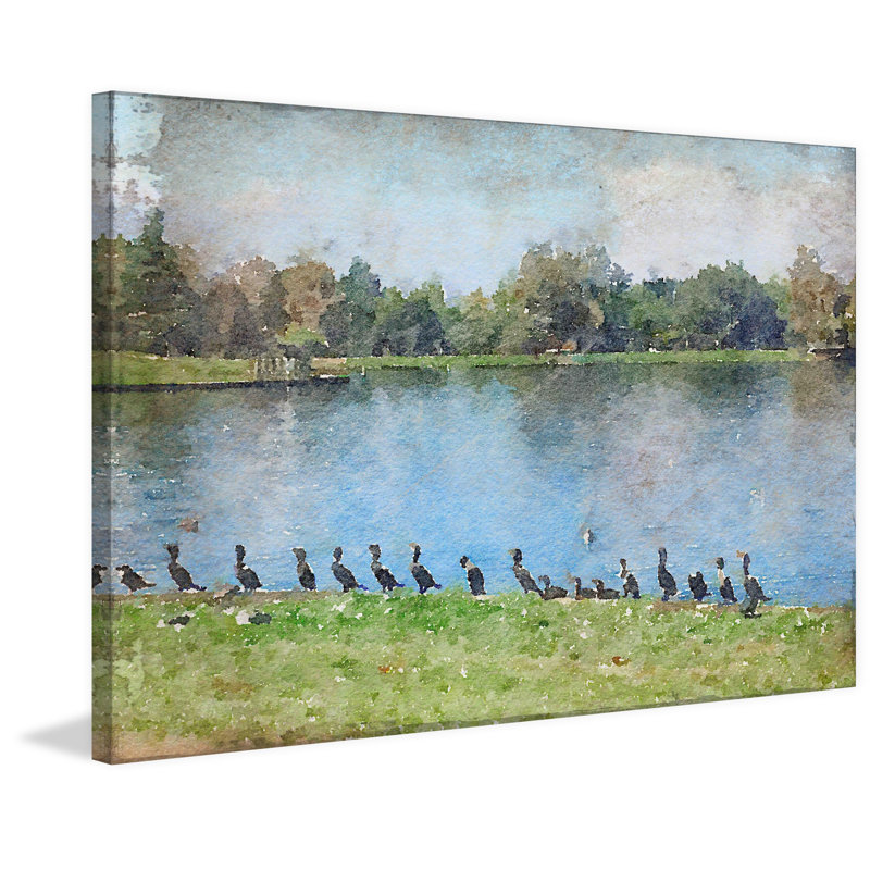 "spring on the farm 4" par irena orlov, reproduction d’art sur toile tendue, H 30 po x l 45 po x P 1,5 po