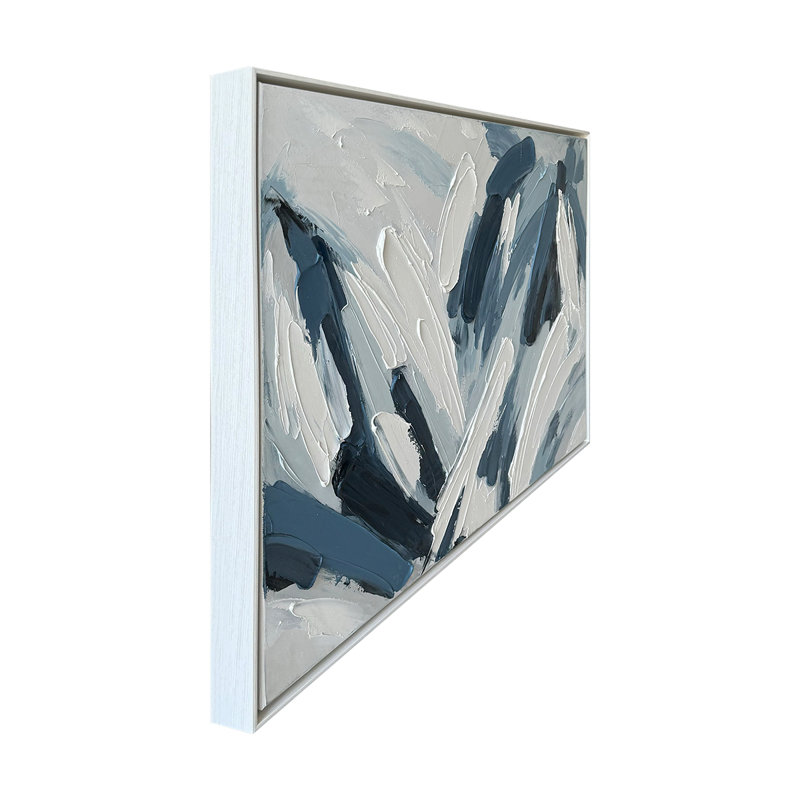 EE8F93A4049F40008A95FA760913A558 36" L x 2.5" W x 48" H Abstract Painting in Multi blues