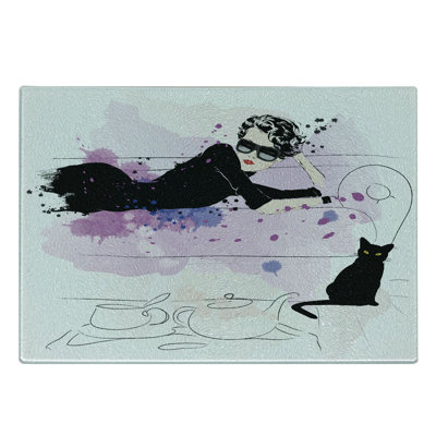 Planche à découper en verre trempé Ambesonne Kitten