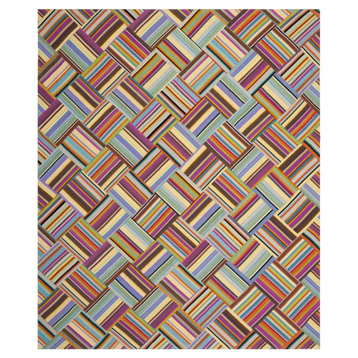 Straw Patch Hand Woven Wool Pile Geometric Rug, Rectangle 9' x 12'