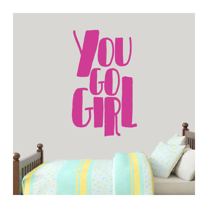 Décalcomanie murale "you go fille", Rose vif