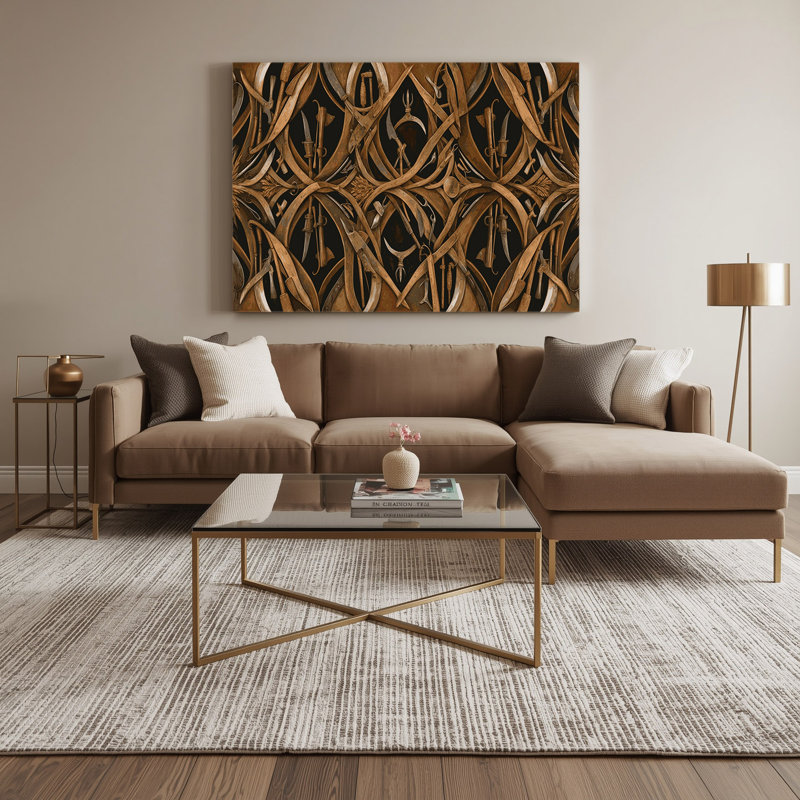 Motif de ferme, bordure, toile brune, art mural, H 11 po x l 14 po