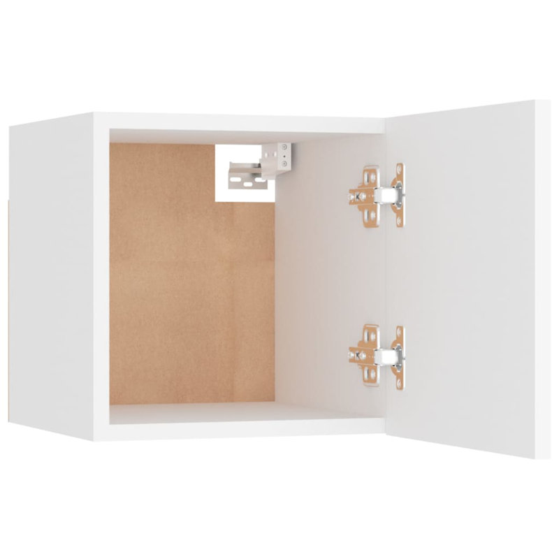Drayden 30.5cm W Manufactured Wood Bedside Table, White, Set of 2