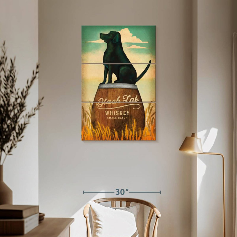 Brampt Black Lab Whiskey, 57" H x 36" W