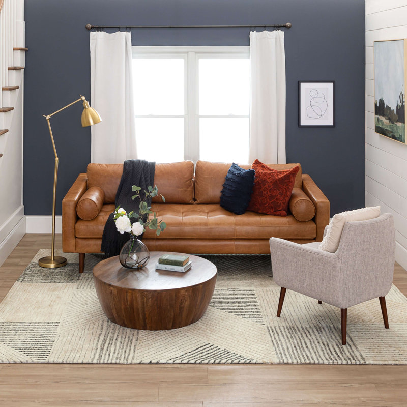 Tan Geometric Flat Woven Synthetic Rectangular Area Rug