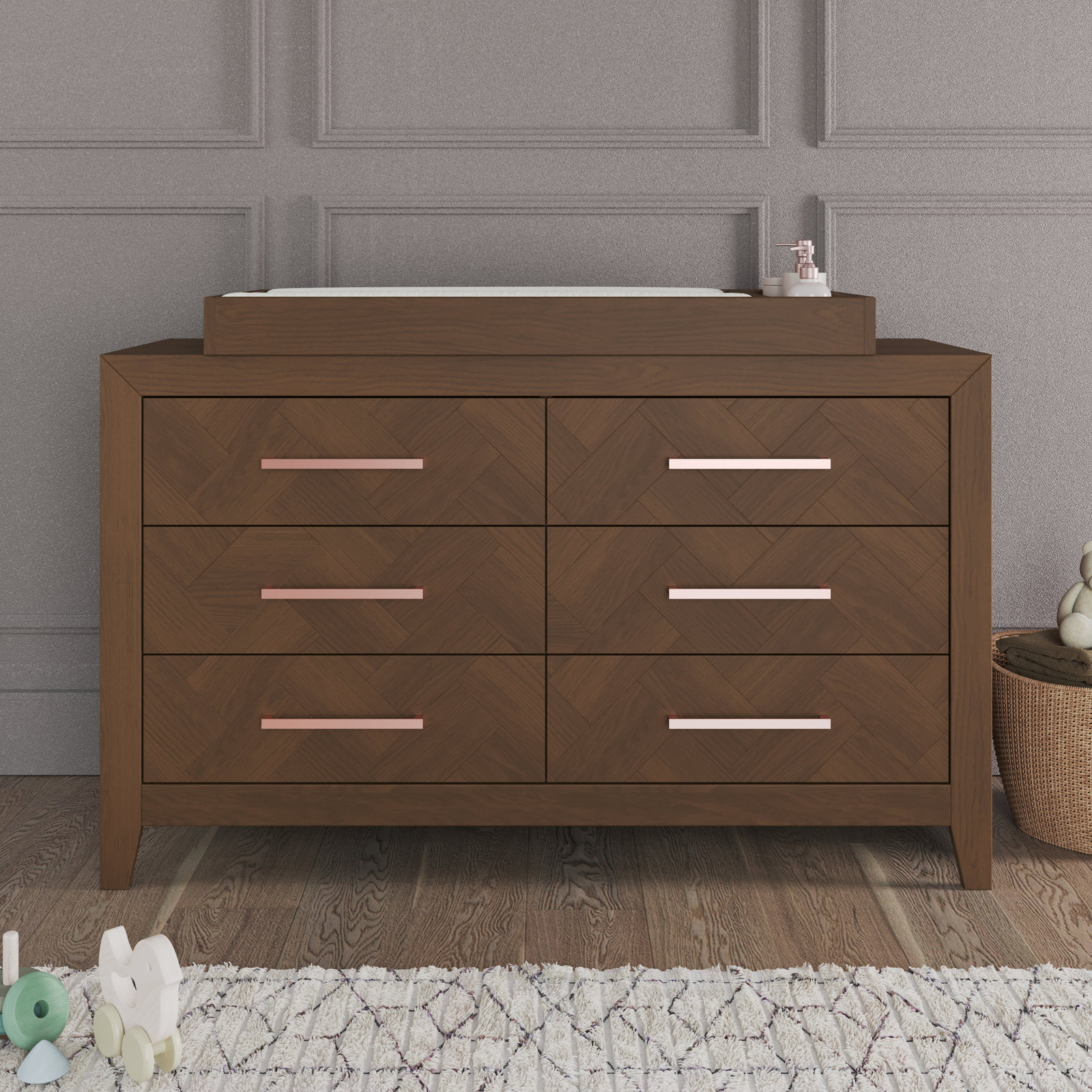 Universal Changing Table Topper, Toasted Chestnut