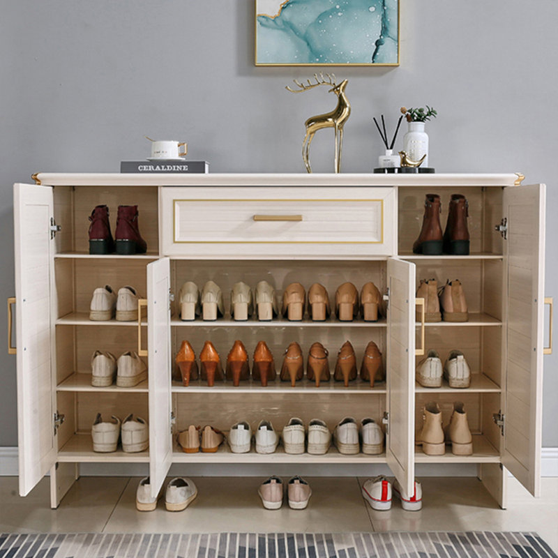 Beige Aluminium alloy Shoe Storage