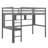 Twin Size Loft Bed With Desk And Shelves, Safety Guardrail And Ladder-1700769528