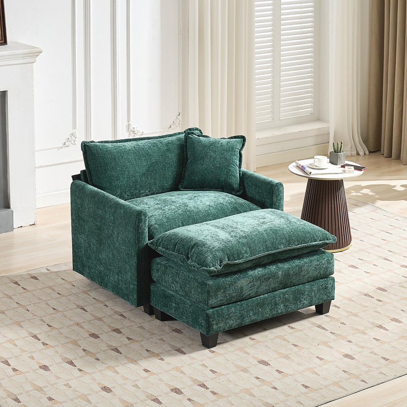 Cloud Sofa Ottoman Only, Sectional Couch, Green