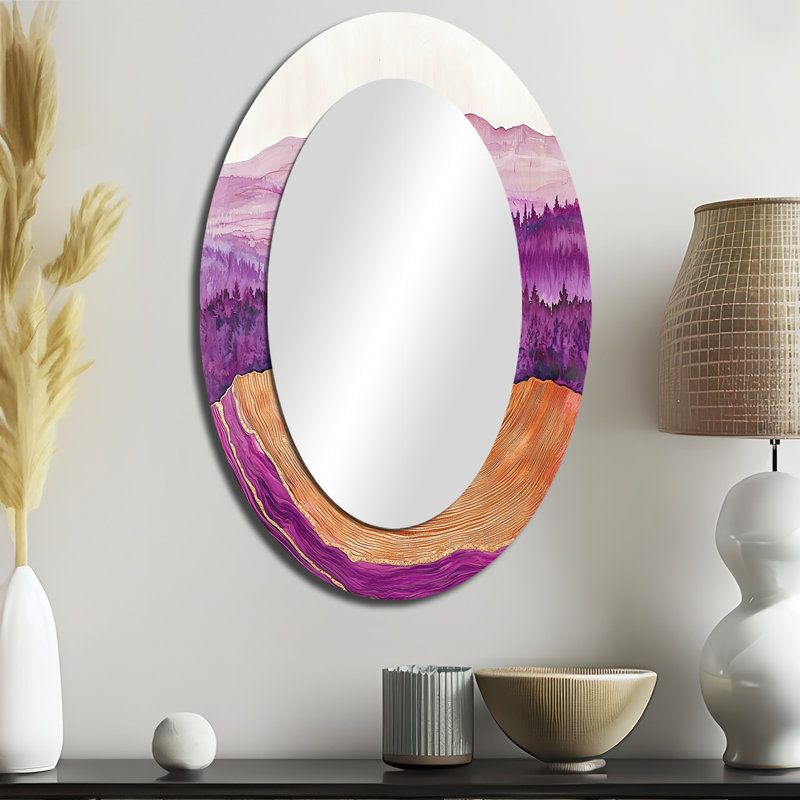 Miroir mural oval mauve, 36 po x 24 po