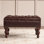 Retro Style Wood Upholstered Bedroom and Entryway Leather  Bench