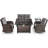 Aluel 5-Pieces Outdoor Fire Pit Table Combination Set-558204679