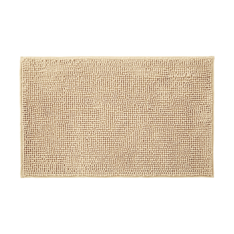 Centreville Chenille Non Slip Bath Mat, 90cm L x 60cm W, Stone
