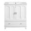 Meuble-lavabo de 30 po avec lavabo en cÃ©ramique et rangement ajustable-263589874