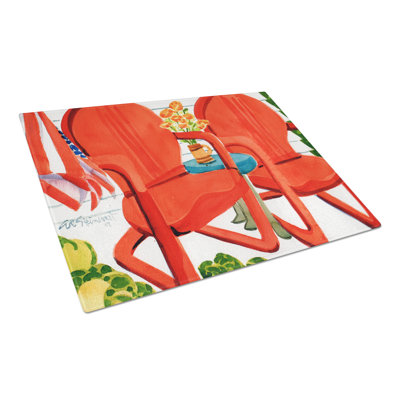 Planche à découper avec chaises en verre trempé caroline