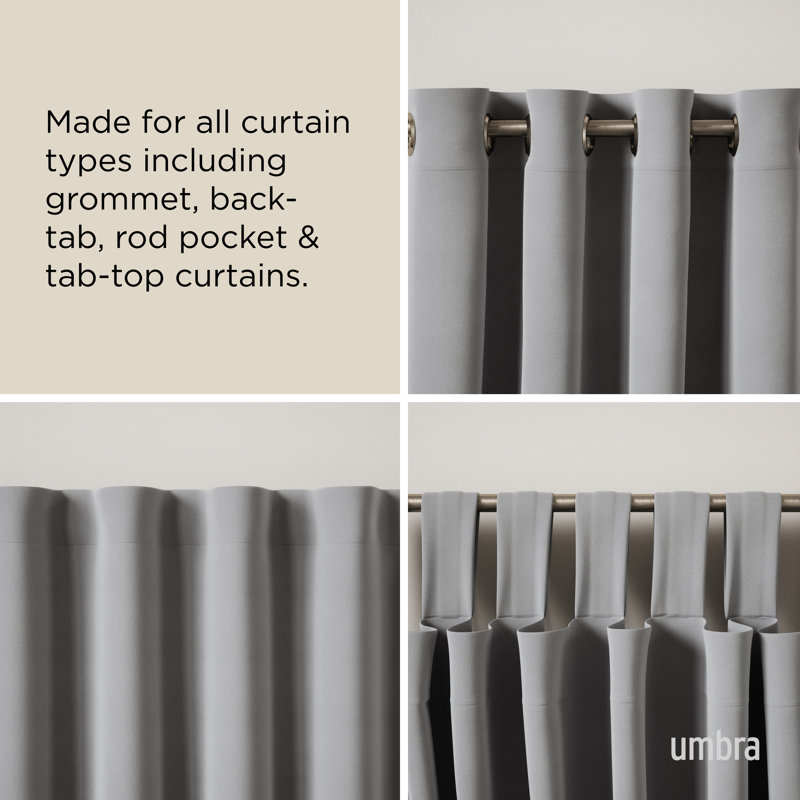 Nickel 180" Adjustable Curtain Rod with Finials