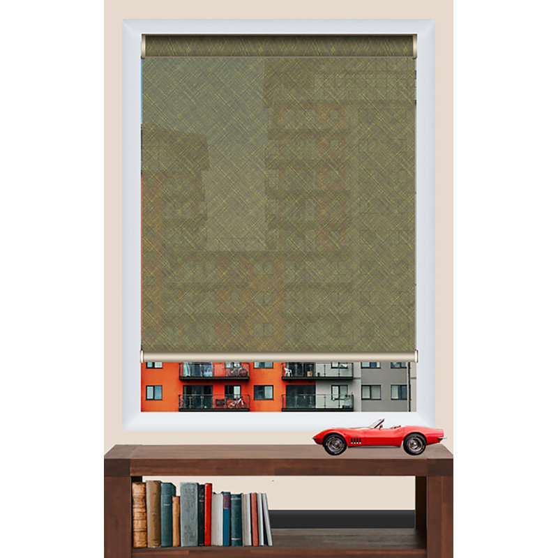 Rideau roulant obscurcissant à motif d'intimité Yarn, Grès, L 46 po x L 60 po