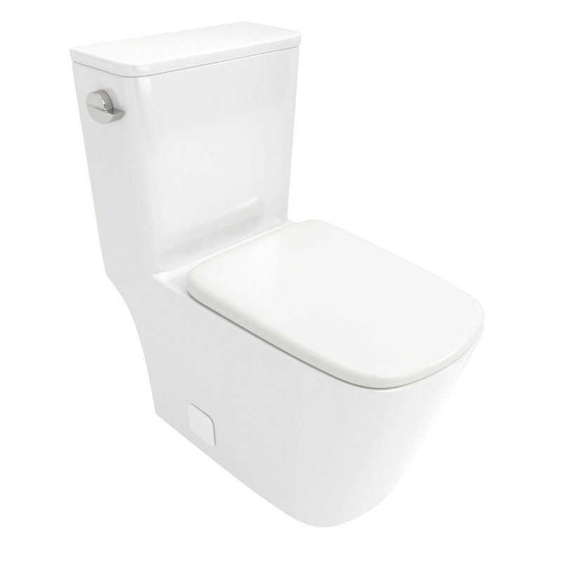 White Ceramic One-Piece Elongated High Efficiency Toilet