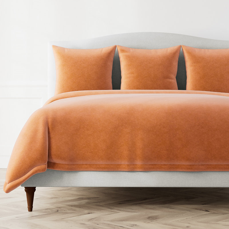 Housse de couette en velours Fresco, Housse de couette pour très grand lit, Terre cuite