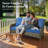 5 - Person Wicker Outdoor Conversation Set, Patio Sofa & Swivel Chair Set with Fire Pit and Cushions-1272199681