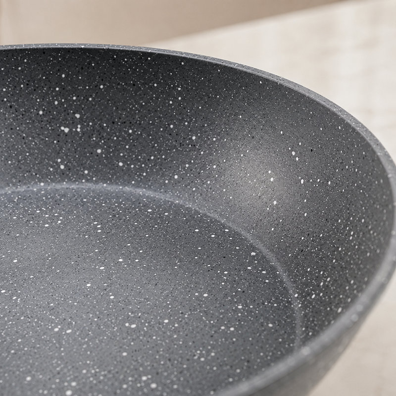 Ensemble de 3 poêles à frire antiadhésives en aluminium, pré-assaisonnées, légères et à chauffage rapide, gris