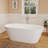 Fslefay 63'' Freestanding Bathtub Solid Surface Deep Soaking Tubs