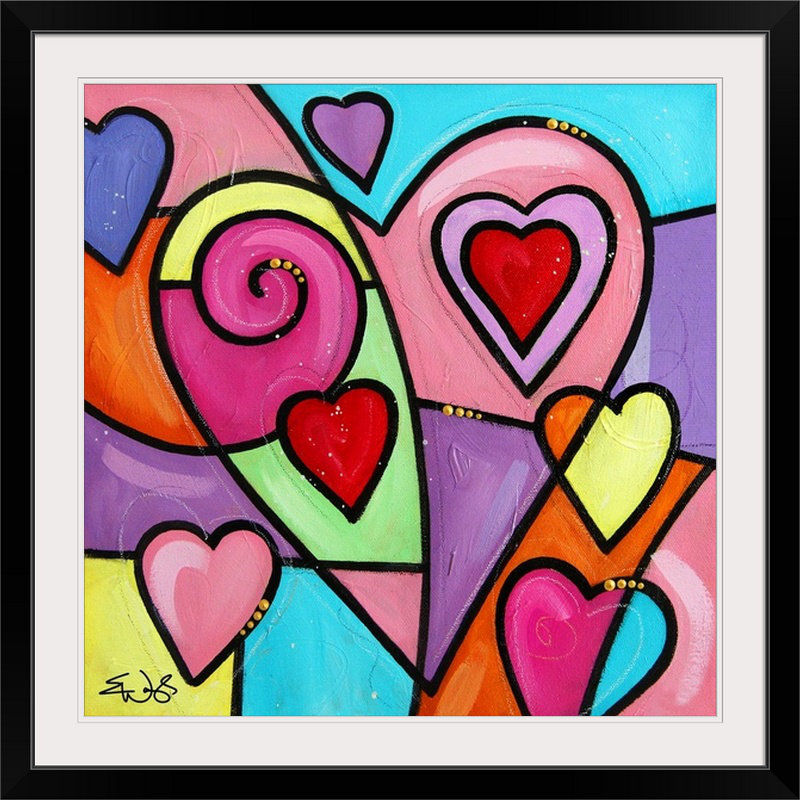 « ii » par eric waugh, impression Colourful Love, H 24 po x l 24 po x P 1 po, Cadre noir