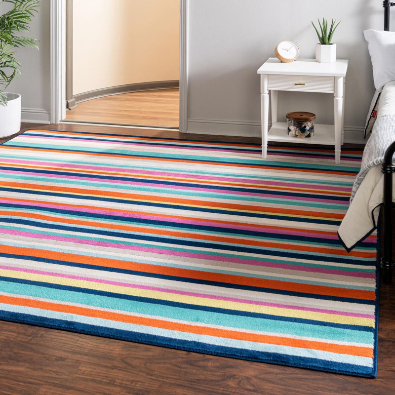 Analiese Striped Indoor Rug, Square 10'